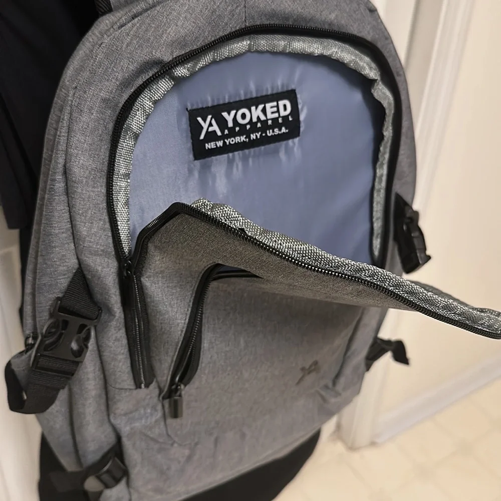 Yoked Apparel Business & Travel Laptop Backpack, Gray